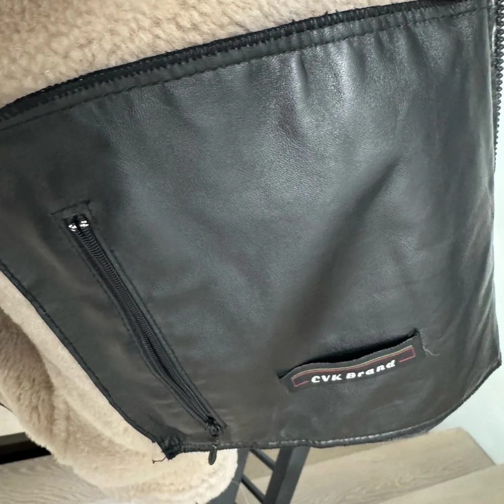 Brand new Men's real fur Aviator Jacket with Shearling Trim